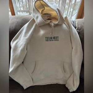 Taylor Swift The Eras Tour Cream Beige Hoodie Women Sweatshirt Size XLarge